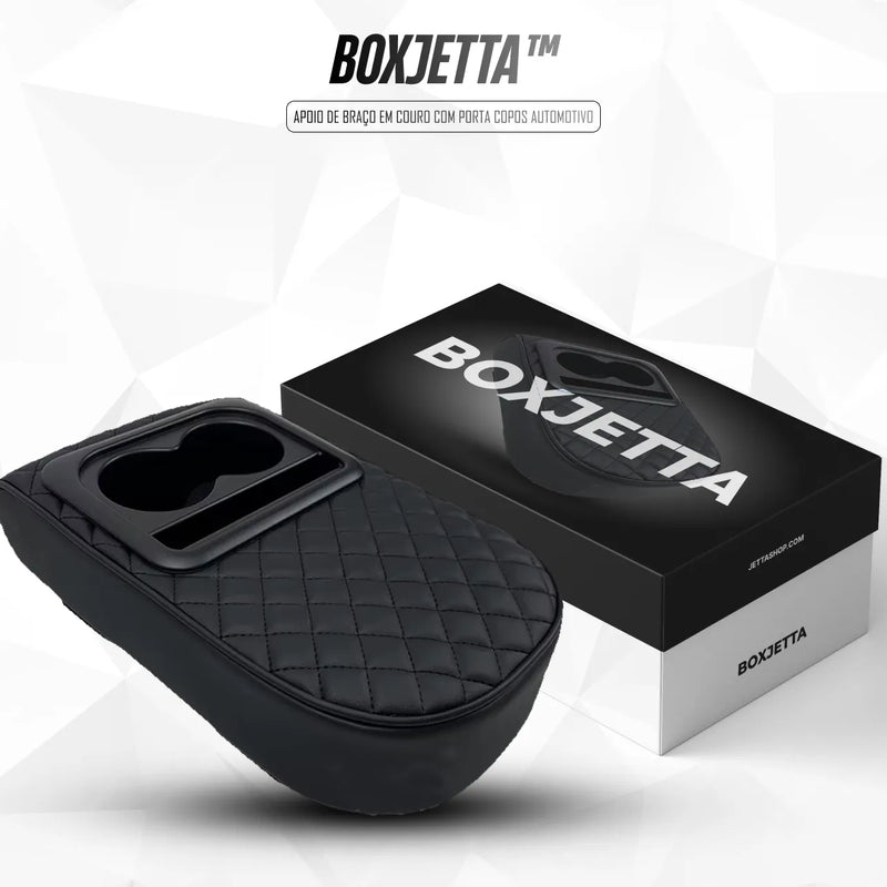 BoxJetta™ - Apoio de Braço Em Couro com Porta Copos Automotivo [PROMOÇÃO LIMITADA]