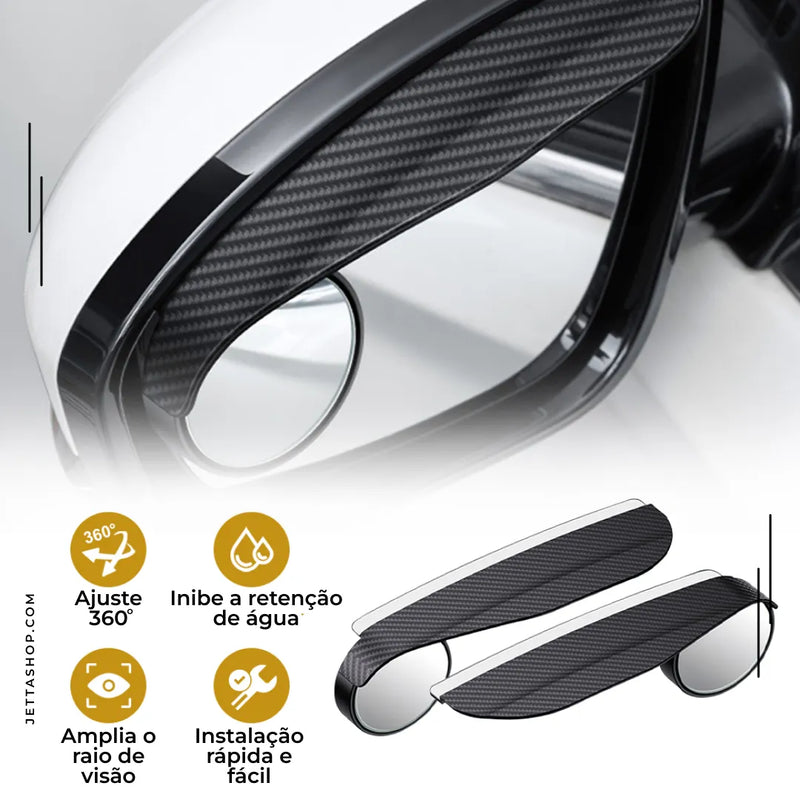 (PAGUE 1 LEVE 2) Protetor de Retrovisor contra Chuvas com Mini Espelho Convexo - Jetta TapeGlass™