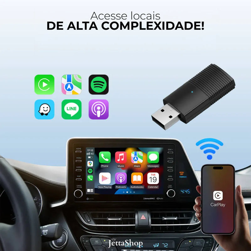 Adaptador Sem fio CarPlay/Android Auto para Multimídia - DriveJetta Mini™ (PROMOÇÃO LIMITADA)