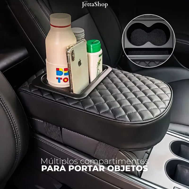 BoxJetta™ - Apoio de Braço Em Couro com Porta Copos Automotivo [PROMOÇÃO LIMITADA]