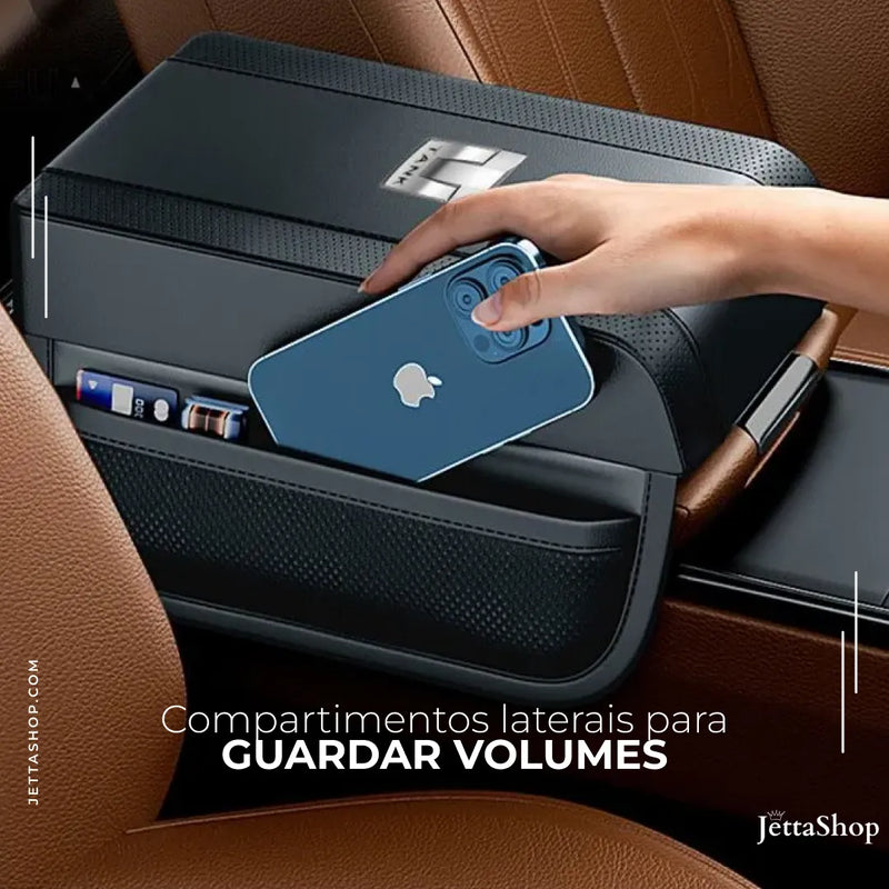 RestJetta ™ - Apoio de Braço Em Couro com Porta Objetos Automotivo [ESPECIAL BLACK FRIDAY]