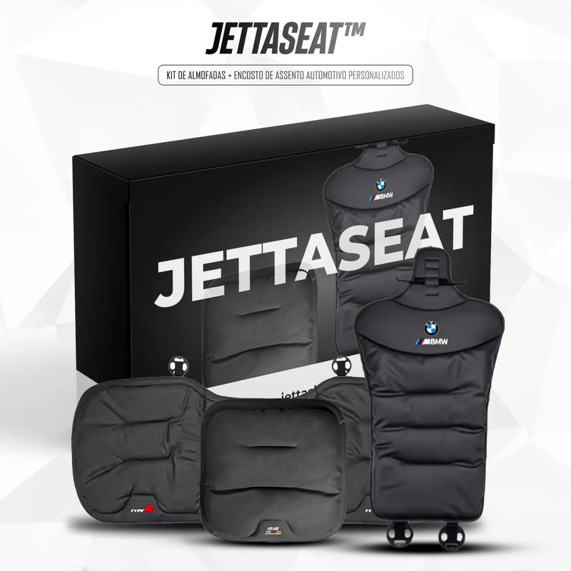 JettaSeat™ - Kit de Almofadas + Encosto de Assento Automotivo Personalizados (LANÇAMENTO 2025)